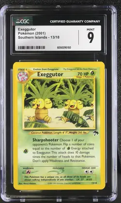 CGC 9 MINT Exeggutor 2001 Southern Islands 13/18 Pokemon Card psa - Image 1