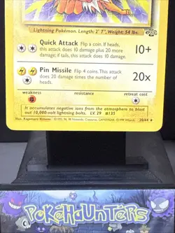 Pokemon Card Jolteon 20/64 Jungle Non Holo Rare WOTC Light Play - Image 3