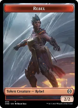 4x Rebel (005) Token MTG Phyrexia: All Will Be One NM Magic Regular - Image 1