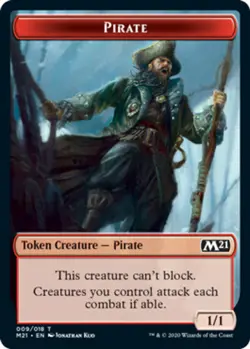 1x Pirate Token (009/018) MTG Core Set 2021 (M21) NM Magic Regular - Image 1