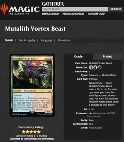 2022 MTG Magic the Gathering Warhammer 40000 Surge Foil Mutalith Vortex Beast - Image 3