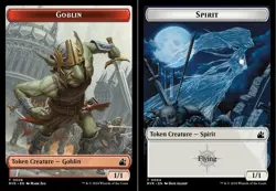 1x Goblin (8) // Spirit (4) Token - Foil MTG Ravnica Remastered NM Magic Foil - Image 1