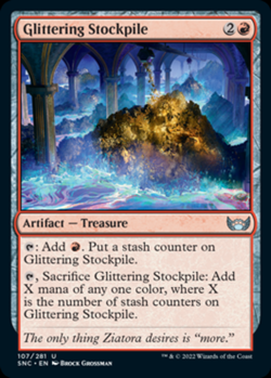 4x Glittering Stockpile MTG Streets of New Capenna NM Magic Regular - Image 1
