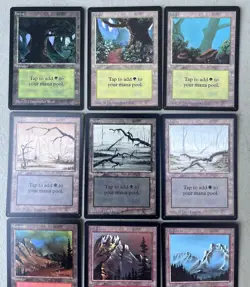 Magic The Gathering Beta Basic Land Set 15 Swamp Mountain Island Plains Forest - Image 2