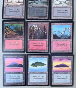 Magic The Gathering Beta Basic Land Set 15 Swamp Mountain Island Plains Forest - Image 3