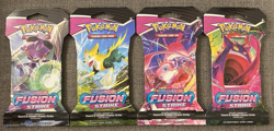 Pokemon TCG Fusion Strike Sleeved Booster Full Art Set - 4 Sleeved Booster Packs - Image 1