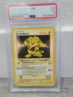 ELECTABUZZ 1999 POKEMON BASE SET SHADOWLESS RARE 20/102 PSA 5 - Image 1