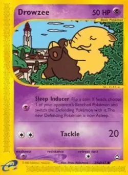 Moderately Played, English - 1 x Pokemon Drowzee - 74b/147 - Common Aquapolis - Image 1