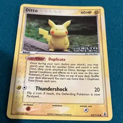Ditto Reverse Holo 63/113 ex Delta Species Pikachu 2005 LP+ Pokemon Yuka Morii - Image 1