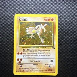 Pokemon german Hitmonlee Kicklee Fossil Holo Card 7/62 TCG LP Lightly Played - Image 1