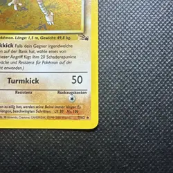 Pokemon german Hitmonlee Kicklee Fossil Holo Card 7/62 TCG LP Lightly Played - Image 4