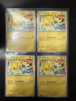 Lot Of 4 Pikachu Promo 2025 World Championships SVP EN 225 Pokemon Card Worlds - Image 2