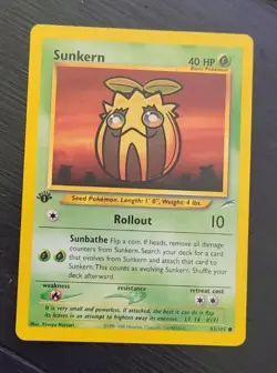(1st edition) Pokemon SUNKERN Card NEO DESTINY Set 83/105 mint very sharp card - Image 1