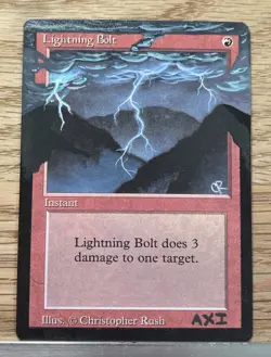 Lightning Bolt, ALTERED, Hand-Painted MTG Card. Commander 1 of 1 - Image 1