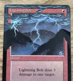 Lightning Bolt, ALTERED, Hand-Painted MTG Card. Commander 1 of 1 - Image 2
