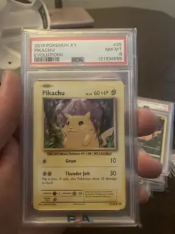 Pokemon TCG Pikachu Evolutions Card 35/108 Regular Common PSA 8 - Image 1