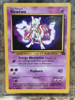 Pokemon Card - Mewtwo WB Stamped Black Star Promo WOTC The First Movie - LP - Image 1