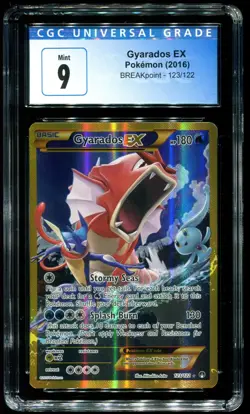 CGC 9 Gyarados EX Full Art Secret Rare Breakpoint 2016 Pokemon Card #123 - Image 1