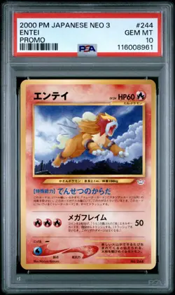 Pokemon Card Entei No. 244 Neo 3 Promo 2000 PSA 10 GEM MINT - Image 1