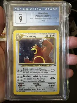 Pokemon TCG Ursaring Neo Discovery Holo Card 15/75 Unlimited Rare CGC 9 - Image 1