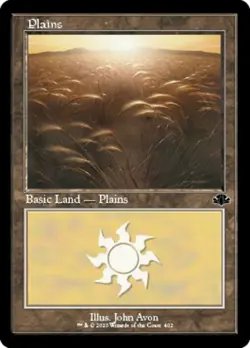 4x Plains (402) - Retro Frame MTG Dominaria Remastered NM Magic Regular - Image 1