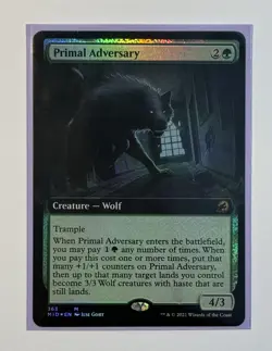 MTG Primal Adversary - Extended Art Foil - MID - Near Mint+ Condition - Image 1
