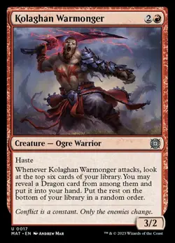 4x Kolaghan Warmonger MTG March of the Machine: the Aftermath NM Magic Regular - Image 1