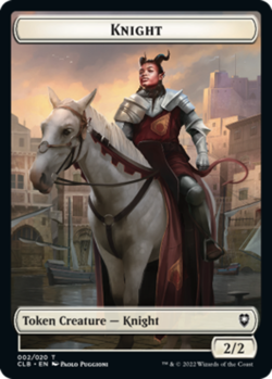 1x Knight Token (002/020) MTG Commander Legends: Battle for Baldur's Gate NM Mag - Image 1