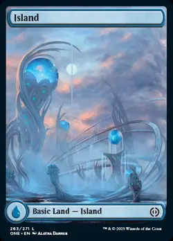 4x Island (263/271) - PANORAMA FULL ART MTG Phyrexia: All Will Be One NM Magic R - Image 1
