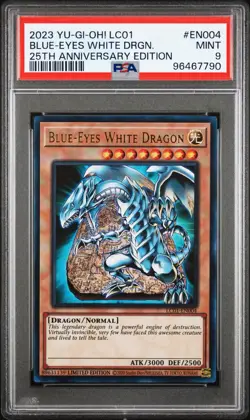 2023 Yu-Gi-Oh Blue-Eyes White Dragon LC01-EN004 25th Anniversary PSA 9 - Image 1