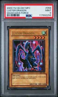 2003 Yu-Gi-Oh! Luster Dragon Magician's Force MFC Unlimited Ultra Rare PSA 9 - Image 1