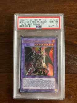2020 Yugioh Tin of Lost Memories Red Eyes Dark Dragoon 1st Ed PSA 10 MP20-EN249 - Image 1