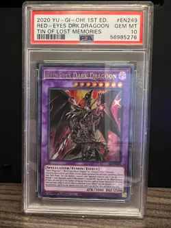 2020 Yugioh Tin of Lost Memories Red Eyes Dark Dragoon 1st Ed PSA 10 MP20-EN249 - Image 3