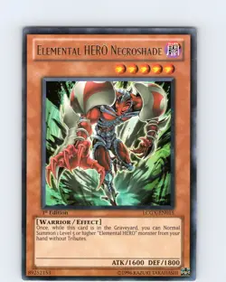 Yu-Gi-Oh TCG Elemental HERO Necroshade LCGX-EN015 1st Edition Rare Card NM - Image 1