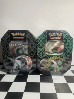 Pokemon TCG Paldean Fates (2 Tins) Tins Great, Tusk Iron Treads NEW Sealed! - Image 1