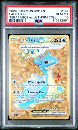 2024 Pokemon Svp En-Sv Black Star Promo Lapras Ex Ult-Prm Coll. PSA 10 - Image 1