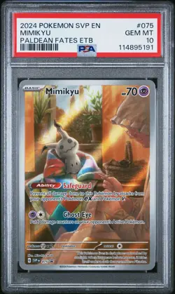 2024 Pokemon Svp En-Sv Black Star Promo Mimikyu Paldean Fates Etb PSA 10 - Image 1