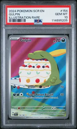 2024 Pokemon Scr En-Stellar Crown Gulpin Illustration Rare PSA 10 - Image 1