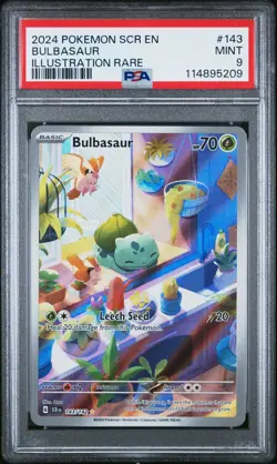 2024 Pokemon Scr En-Stellar Crown Bulbasaur Illustration Rare PSA 9 - Image 1