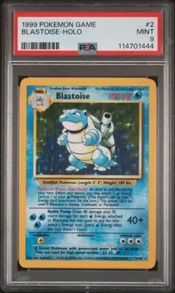 1999 POKEMON BASE SET UNLIMITED #2 BLASTOISE-HOLO PSA 9 - Image 1