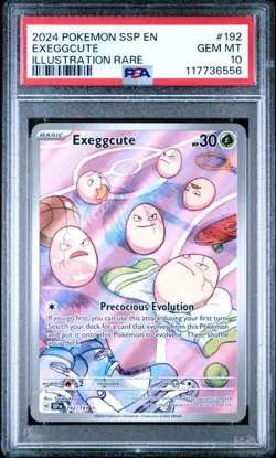 PSA 10 Exeggcute 192/191 Pokemon Surging Sparks Illustration Rare 2024 GEM MINT - Image 1