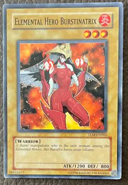 YuGiOh! ELEMENTAL HERO BURSTINATRIX Card Light Play TLM-EN002 - Image 1
