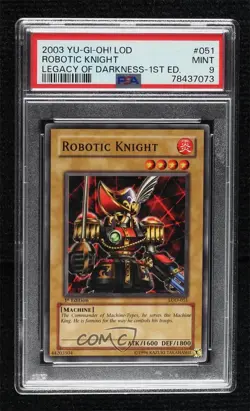Robotic Knight 1st Ed. YuGiOh Legacy of Darkness PSA 9 MINT 2003 - Image 1