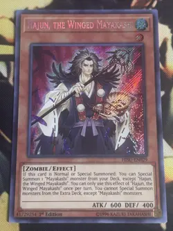 Yugioh: Hajun, the Winged Mayakashi HISU-EN029 Secret Rare 1st Edition NM - Image 1