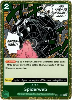 OP04-035 SpiderWeb Rare One Piece TCG Card Kingdom of intrigue - Image 1