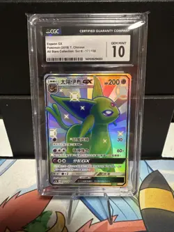 CGC 10 Espeon Gx Traditional Chinese 171/158 Full Art Pokemon Card - Image 1