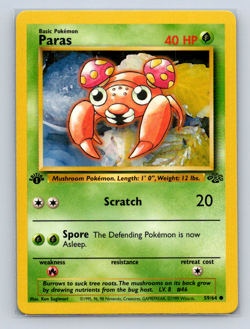 Paras 1st Edition 59/64 Jungle Pokemon TCG Card | NM - Image 1