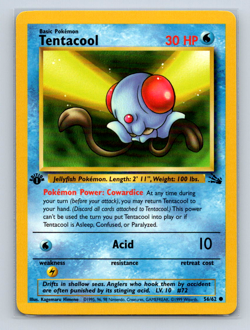 Pokemon Card - Fossil 56/62 - TENTACOOL 1st Edition | NM - Image 1