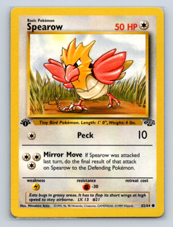 Spearow 1st Edition 62/64 Jungle Pokemon TCG Card | NM - Image 1