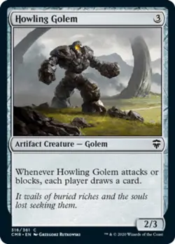 1x Howling Golem - Foil MTG Commander Legends NM Magic Foil - Image 1